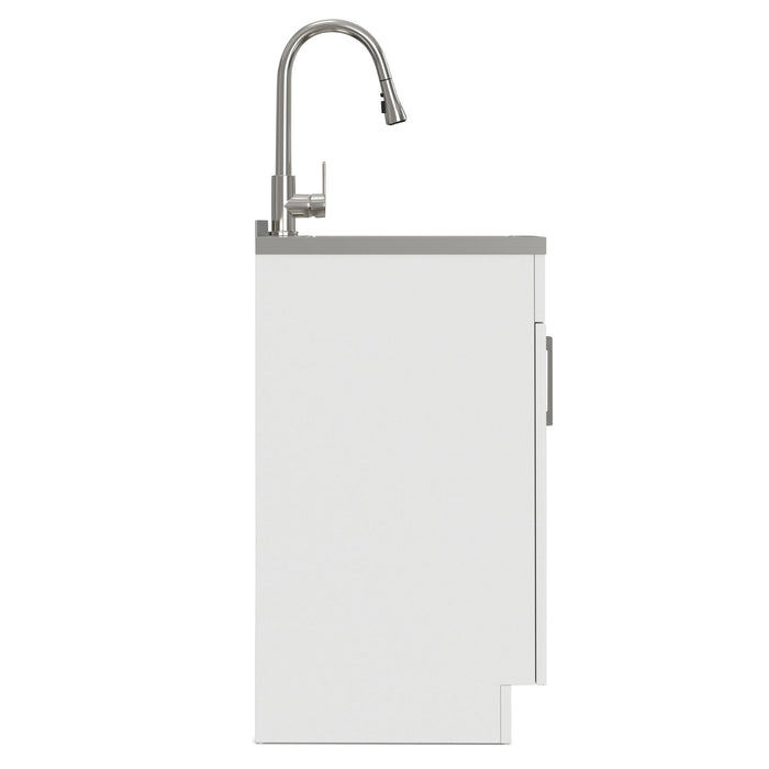 Modern Shaker All-In-One Laundry Utility Sink And Cabinet With Pull-Out Faucet