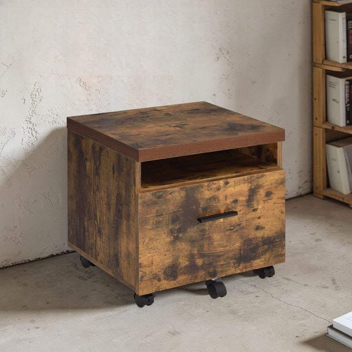 Bob - File Cabinet - Weathered Oak / Black