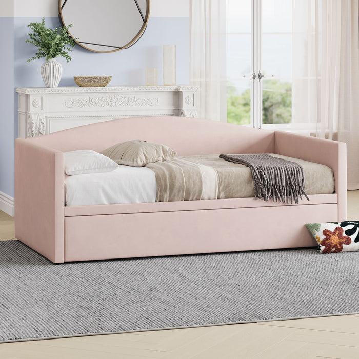 Daybed With Extended Pop Up Trundle, Upholstered Sofa Bed Daybed