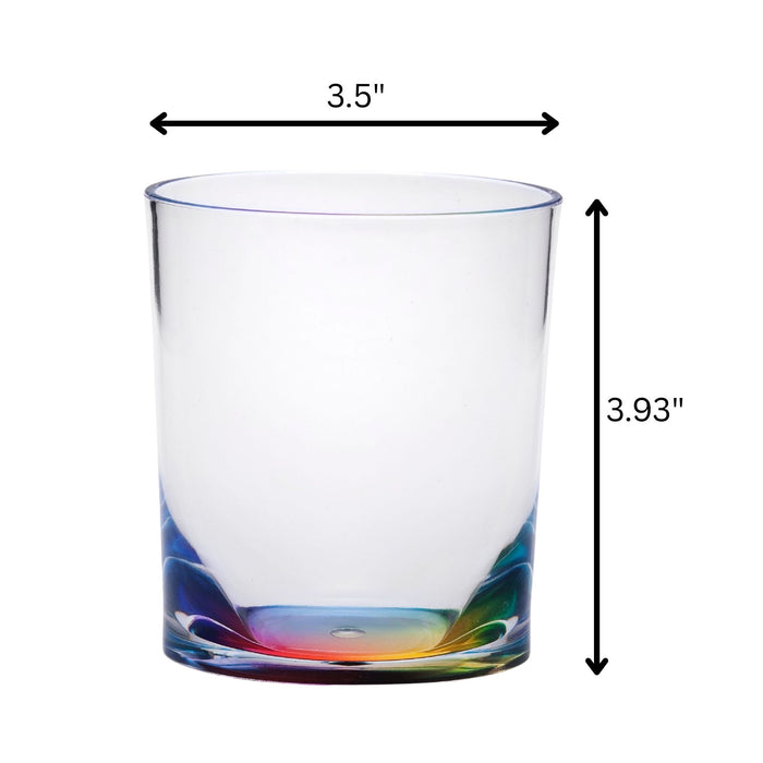 Halo - Oval Acrylic Glasses Drinking (Set of 4) Dof, Bpa Free Plastic Tumblers (12Oz) - Clear