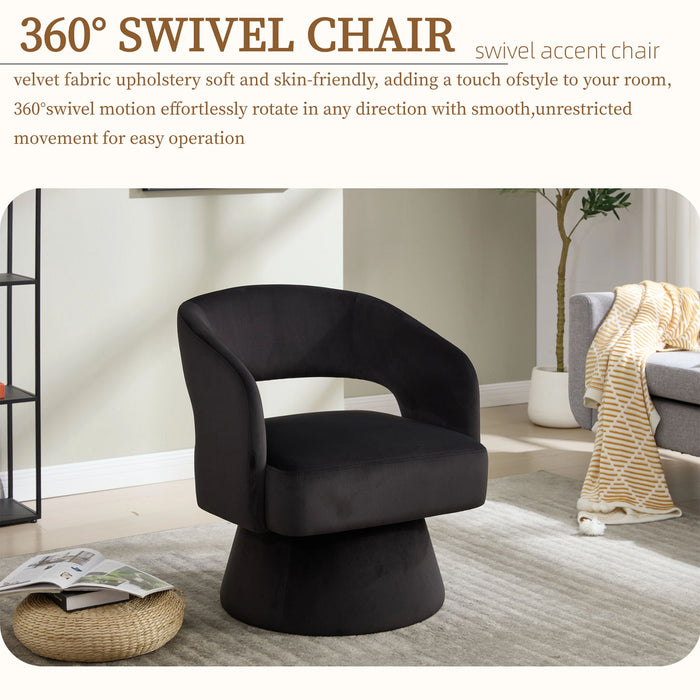 Swivel Barrel Chair With 360 Degree Rotation