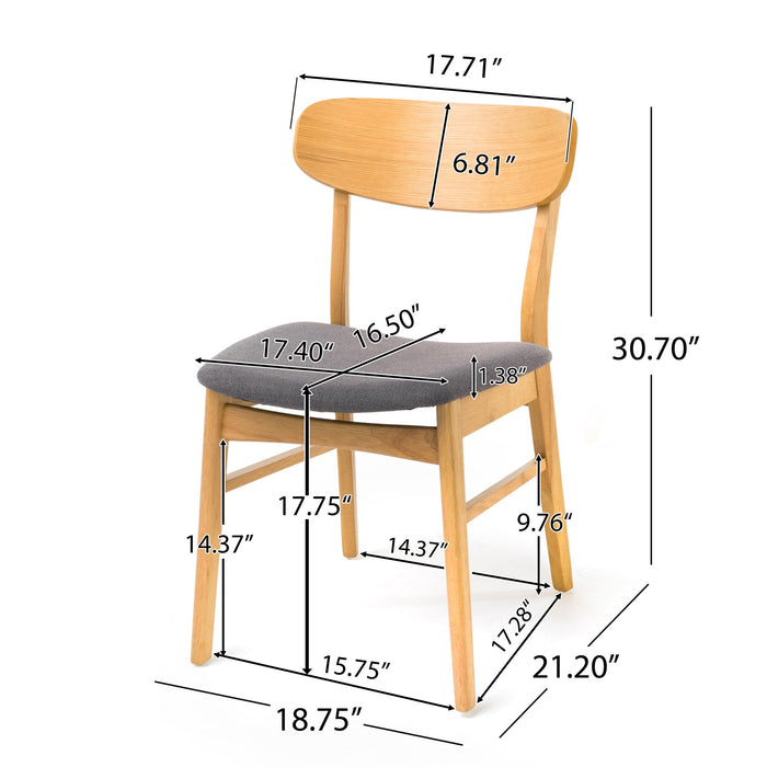 5 Piece Dining Set With Table And Upholstered Chairs