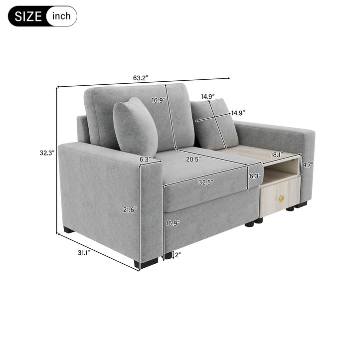 Modular Sofa Couch With Storage Armrest And Center Console