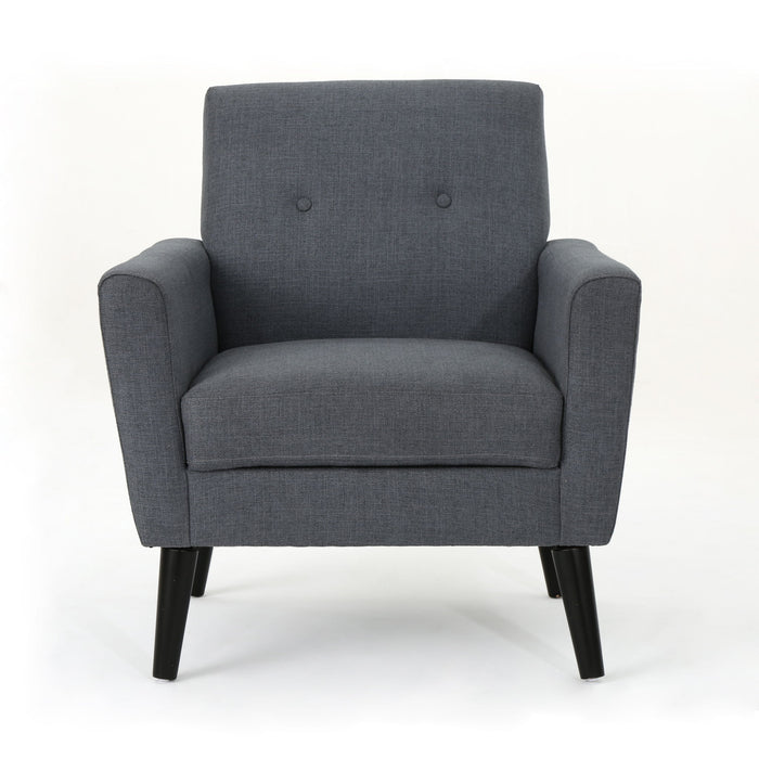 Contemporary Club Chair With Nailhead Trim Fabric And Birch Wood Legs