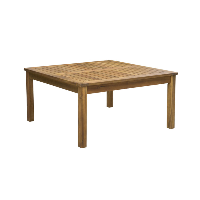 Perla - Rustic Square Coffee Table With Block Legs