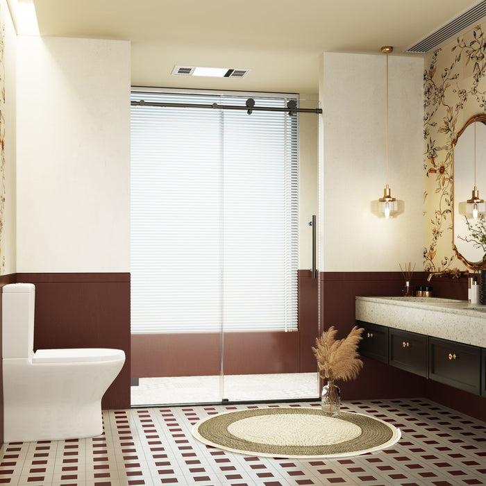 Frameless Single Sliding Soft Close Shower Doors, 5/16" Sgcc Tempered Glass