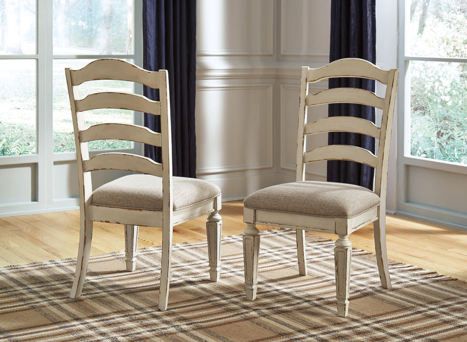 Realyn - Chipped White - Dining Uph Side Chair (conjunto de 2) - Ladderback