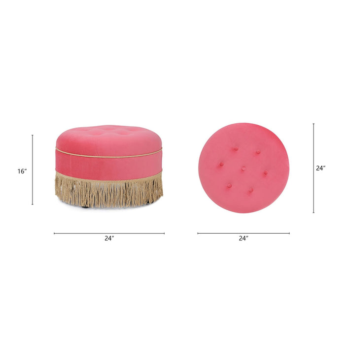 Yolanda - Round Upholstered Accent Ottoman