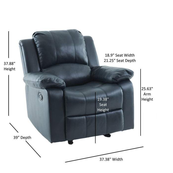 Charlotte - Gel Glider Recliner With Sturdy Wood Frame - Blue