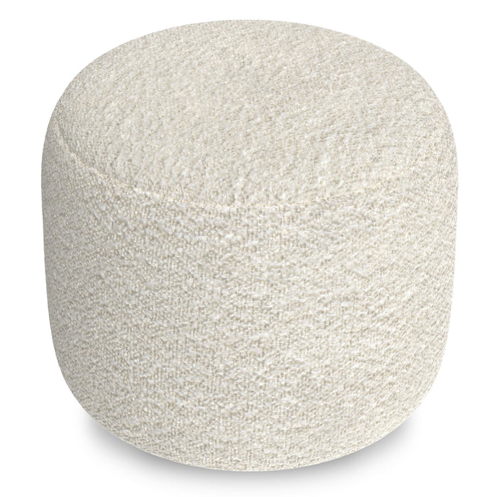 Chantal - Round Pouf - White