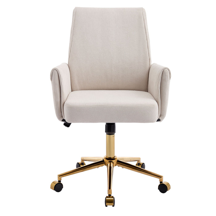 Ergonomic Mid-Back Office Chair With Striped Fabric