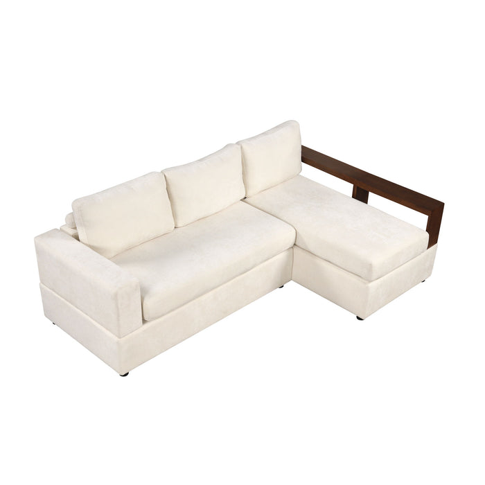 Sectional Sofa Upholstered Sofa Couch With Reversible Armrests For Living Room