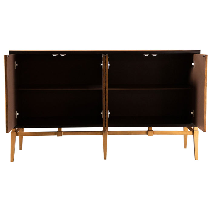 Capri - 4 Door Accent Cabinet - Brown / Gold