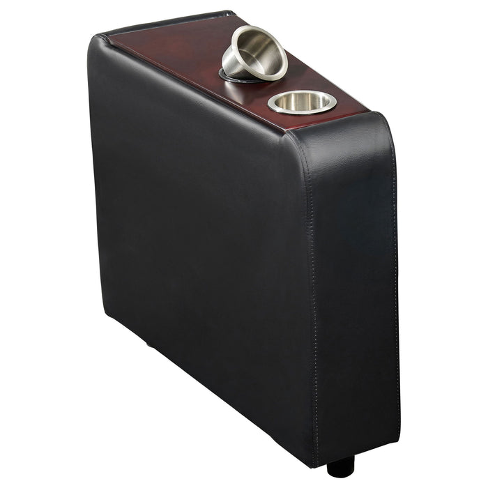 Nseluka - Upholstered Wedge Console For Home Theater With Cupholders - Black