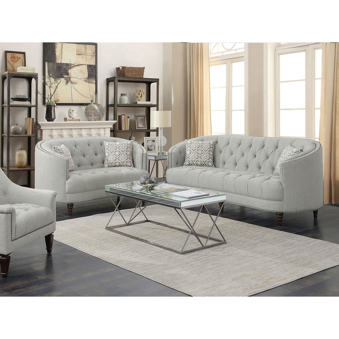 Veronica - Sofa And Loveseat 2 Piece Living Room Set - Gray