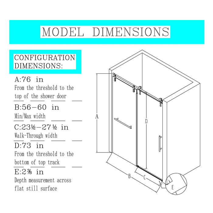 Frameless Single Sliding Shower Doors With Towel Rail & Handle