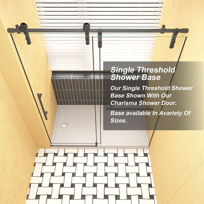 Shower Base Drain With Single Threshold Design