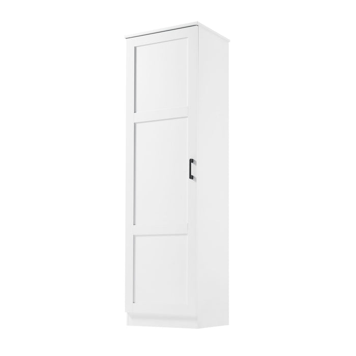 Storage Cabinet With 1 Door And Adjustable Shelf, Rectangle Shape - White