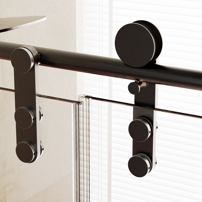 Frameless Single Sliding Shower Doors With Towel Rail & Handle