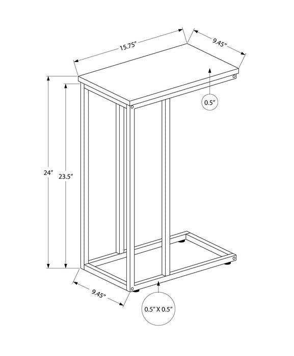 Accent Table, C - Shaped, Space-Saving Functionality
