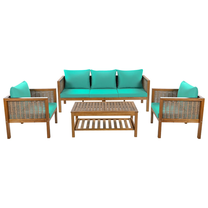 Patio Set Outdoor With Coffee Table And Cushions