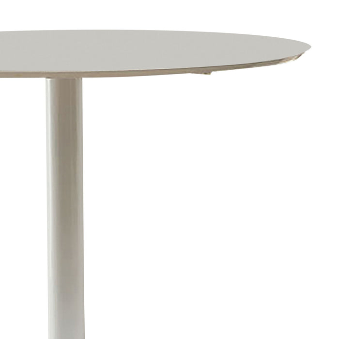 Round Dining Table With Slender Base - White