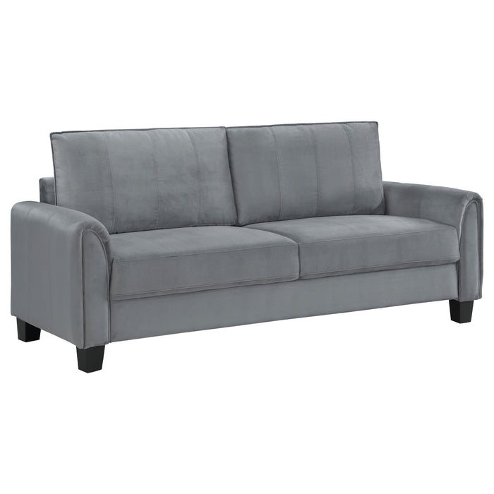 Dixon - Upholstered Sofa With Rounded Arms And Texture - Gray