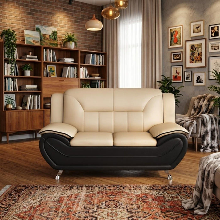 3 Piece Sofa Set, Upholstered Living Room Furniture - Camel