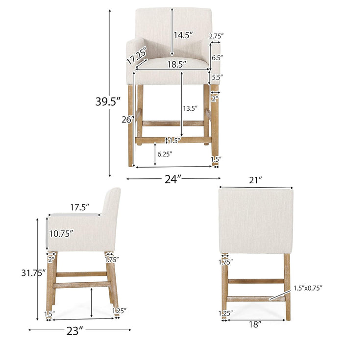 Serenitia - Upholstered Counter Chair With Straight Arm