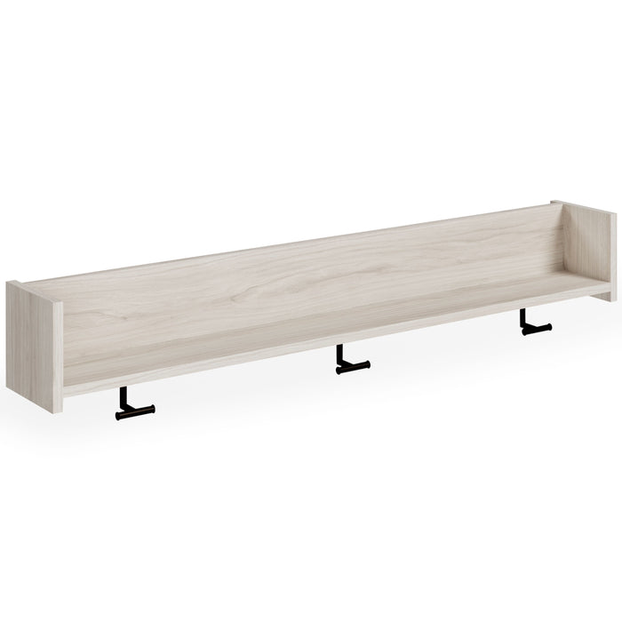 Socalle - Wall Mounted Coat Rack w/Shelf - Light Natural
