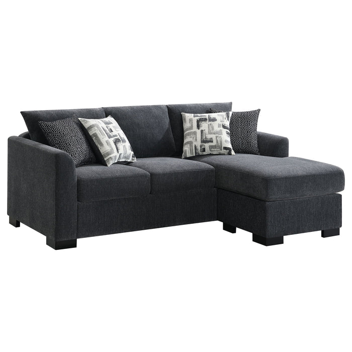 Pacheco - Upholstered Sleeper Sectional Chaise Sofa With Pocket Coils And Reversible Cushions - Dark Gray