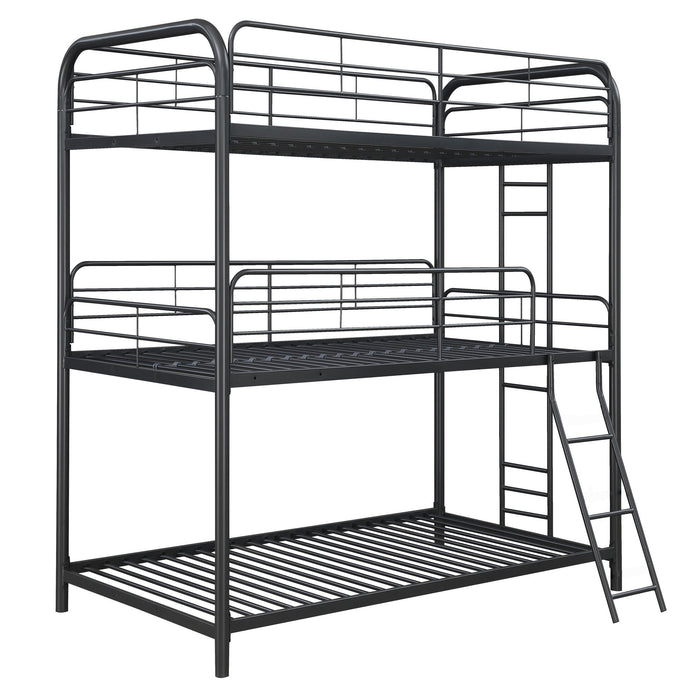 Triple Bunk Bed, Twin / Twin / Twin - Black