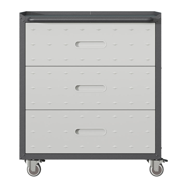 Heavy Duty Metal Storage Cabinet With Wheels 3 Drawer Tool Cabinet For Garage, Office, And Home Organizer Solutions