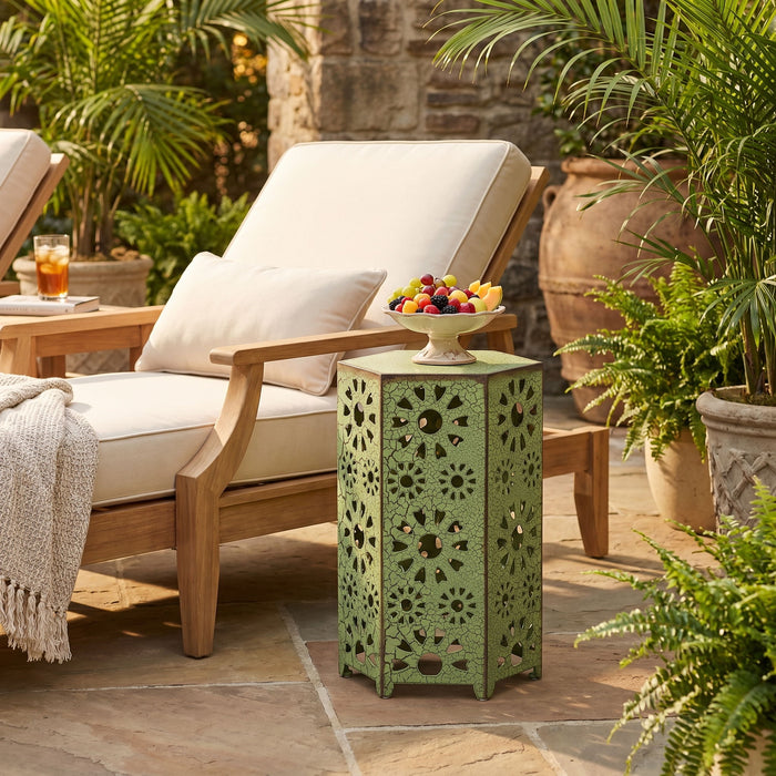 Galore - Side Table With Sunburst Cut Out Design