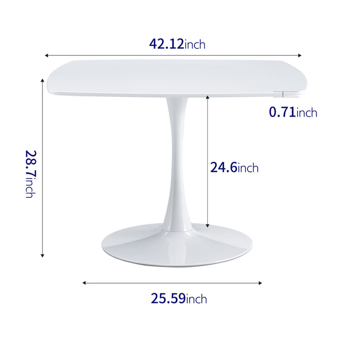 Table Mid-Century Dining Table For 4-6 People With Round MDF Table Top, Pedestal Dining Table, End Table Leisure Coffee Table