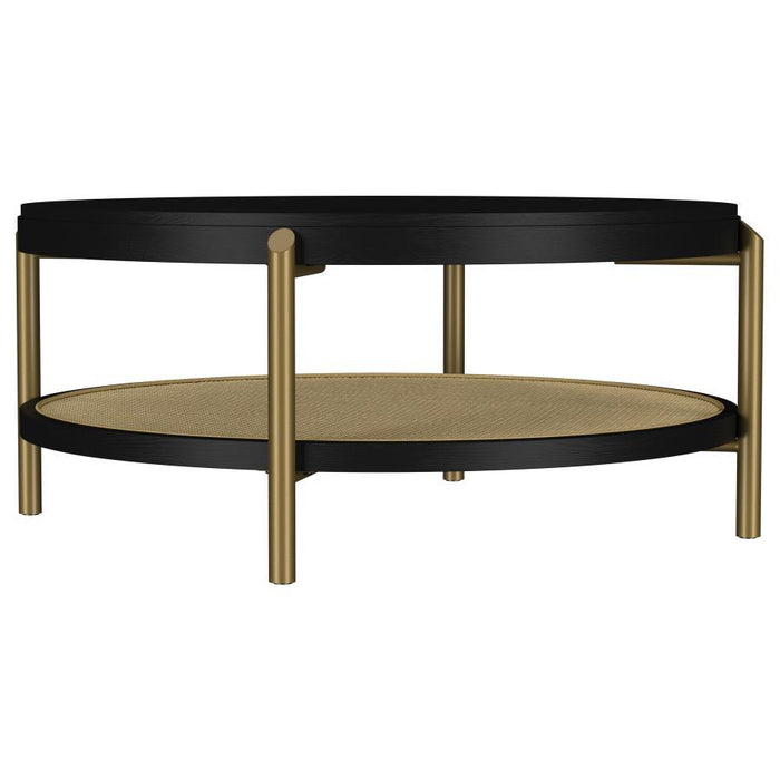 Arini - Round Coffee Table With Storage Shelf