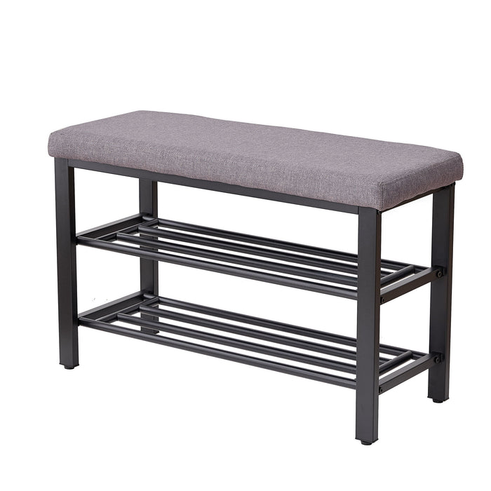 Shoe Bench With Cushion, Storage Seat For Entryway
