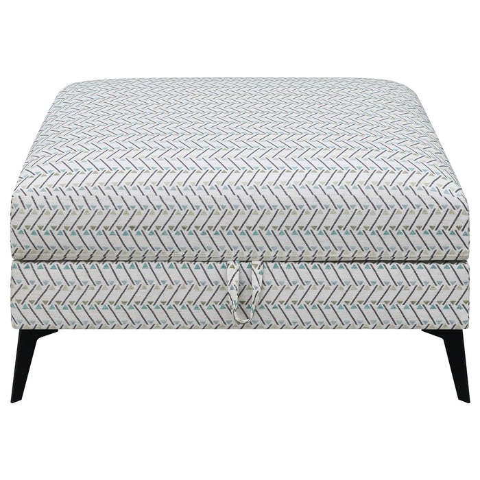 Harrison - Upholstered Storage Ottoman - Gray / Black