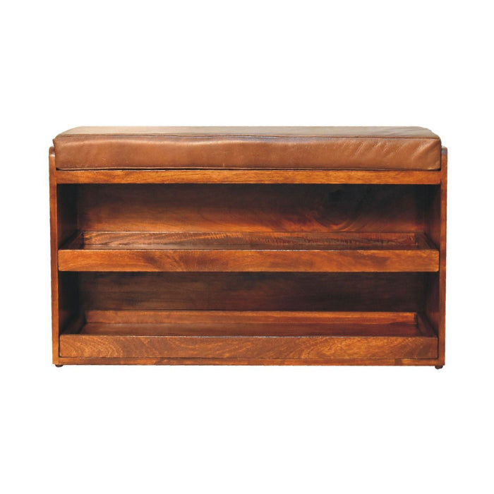Buffalo - Hide Pull Out Shoe Storage Bench