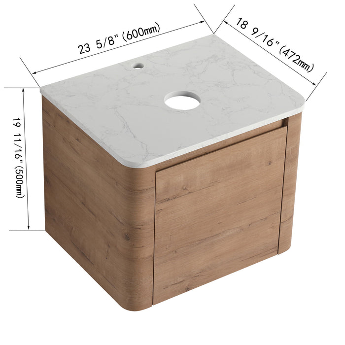 Wall Mounted Bathroom Vanity With Soft Close Door, Excluding Sink