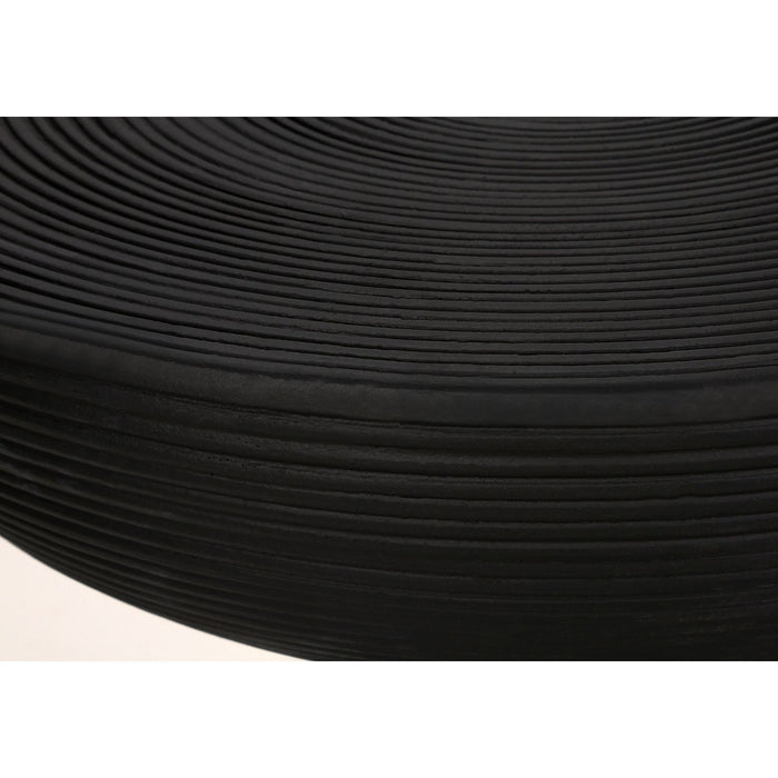 Round Accent Table, Indoor Outdoor - Black