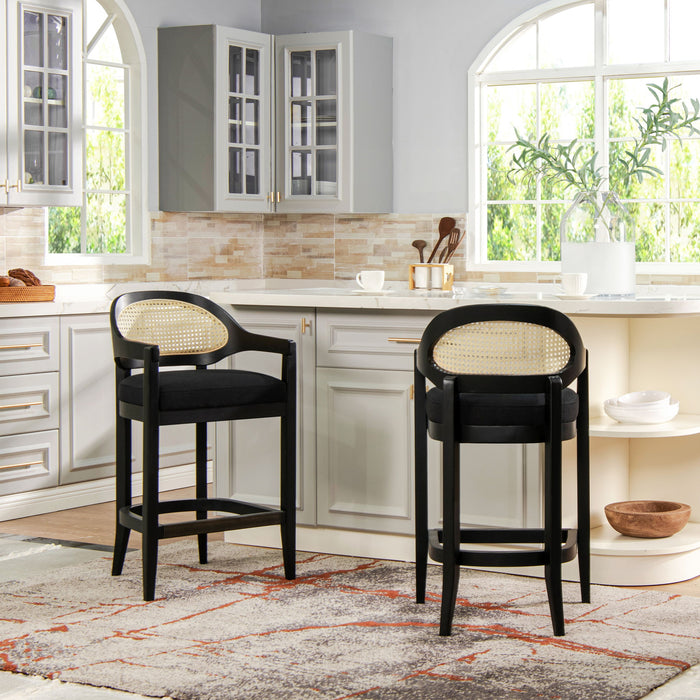 Americana - Mid-Century Modern Cane Back Counter Stool