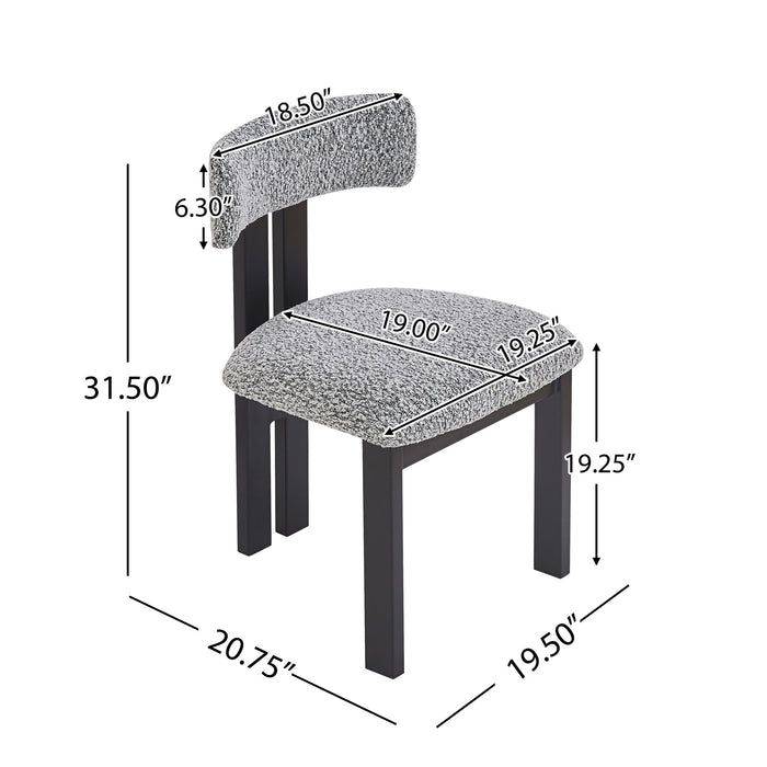 Modern Upholstered Armless Dining Chairs With Metal Legs