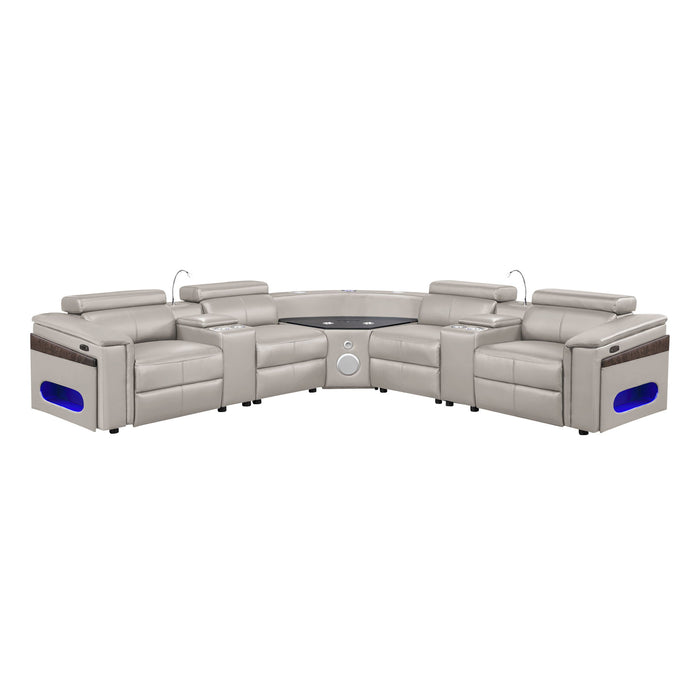 Nova - Sectional With Bluetooth Speaker, LED And Lifting Wine Cabinet