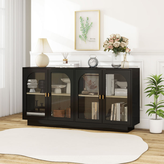 Storage Cabinet With Door For Living Room, Dining Room - Black