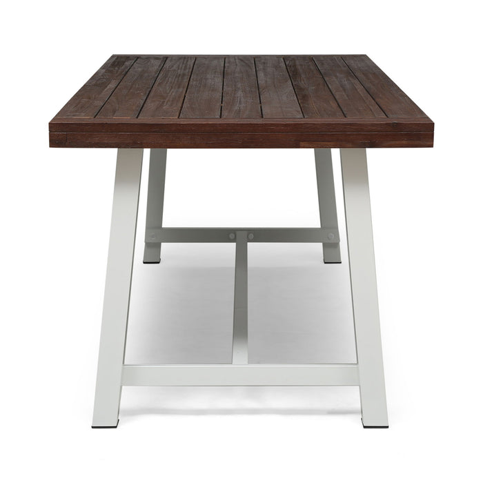 Equilibrium - Outdoor Dining Table With Wooden Frame And Slat Top