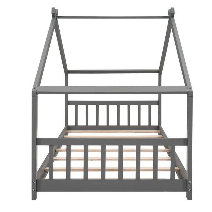 Twin Size Playhouse Design Bed - Gray