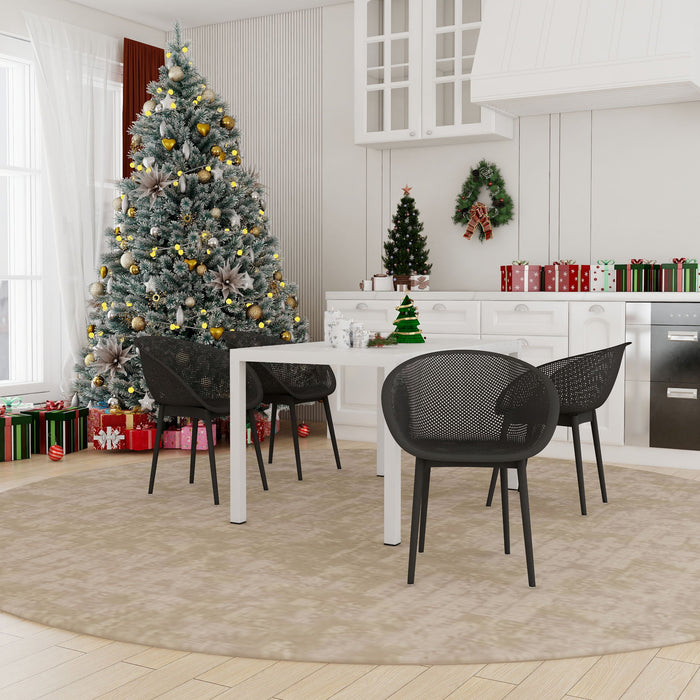 4 Pack Lounge Chair Set With Long Table