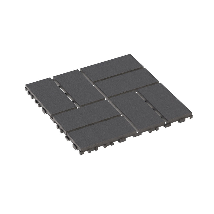 Outdoor Interlocking Design Deck Tiles (Set of 44) - Gray