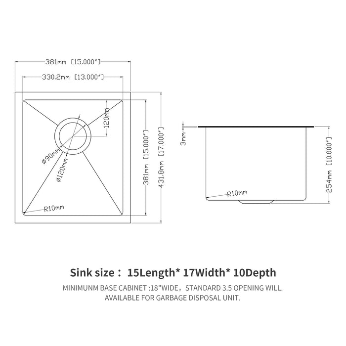 Undermount Kitchen Sink With Deep Single Bowl